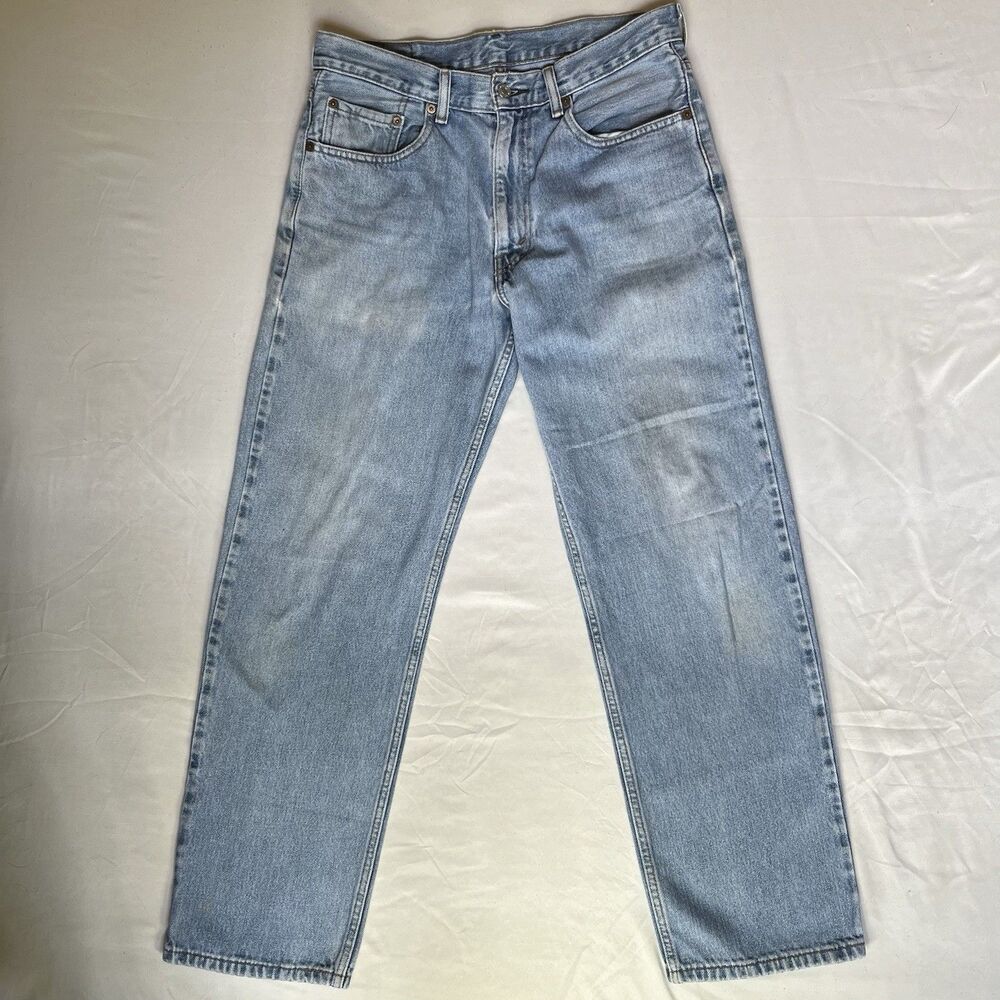 Levis 550 Jeans Mens 34x31 Light Wash Blue Relaxed Fit Tapered Denim Pants